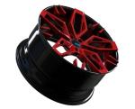 10.5J 2 Piece Forged Rims 6061 T6 Gloss Black Rims With Red Lip