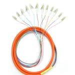 Single Mode Fiber Optic Pigtail 12 Cores 0.9mm 3.0mm SC UPC Connector