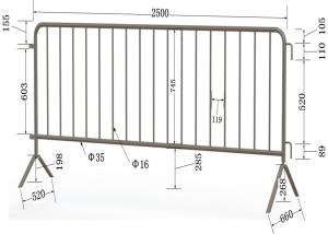 Quality Hot sale road safety metal pedestrian used crowd control barrier wholesale