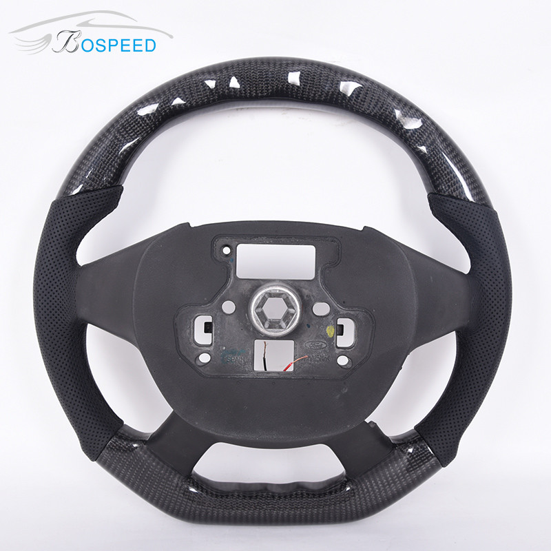 Custom Perforated Leather LED Carbon Fiber Steering Wheel Luxury Sports Ford