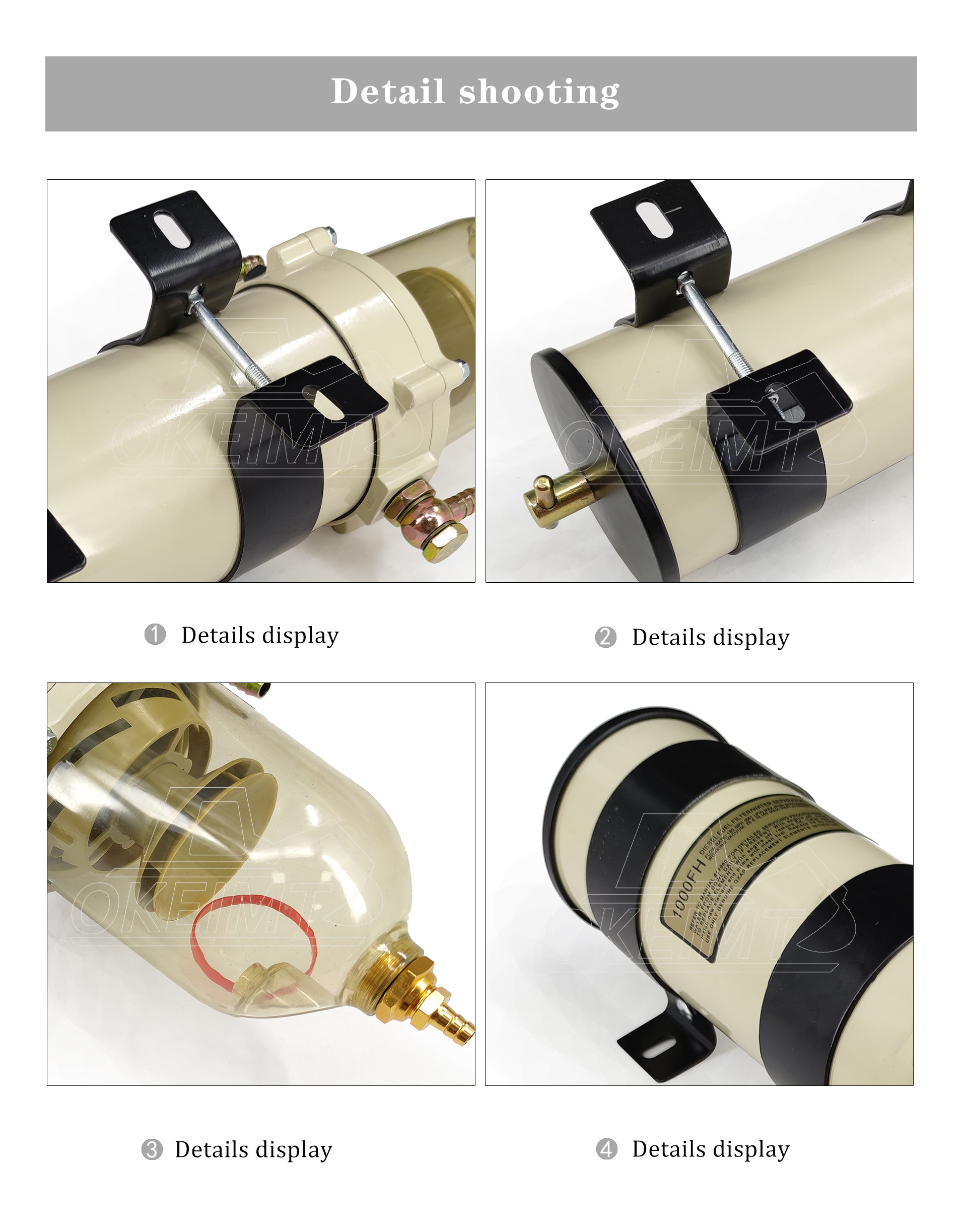 Irregular Shape Fuel Water Separator For Excavator Racor 2040PM 1000FH 1000FG 900FG 900FH