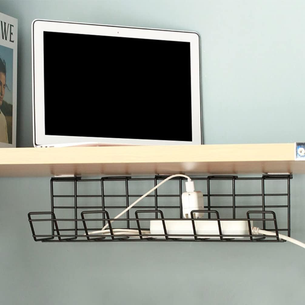 0.36kg Under Desk Cable Management Tray Metal Wire Cord Organizer Functional Design