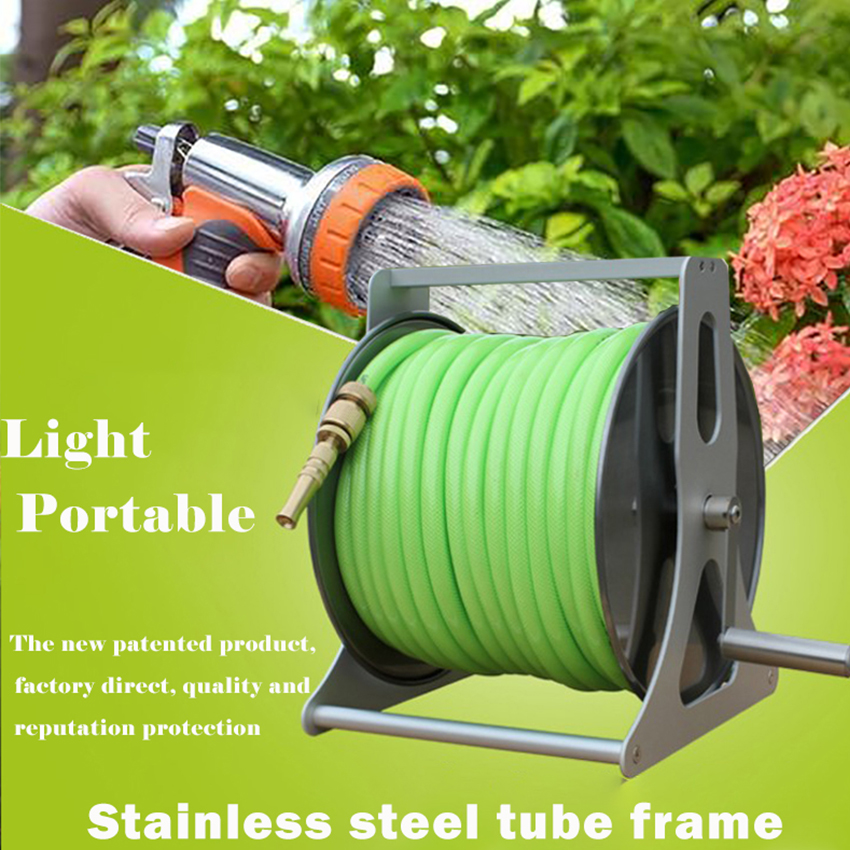 Metal Connector 5/8" Wall Mounted Water Hose Reel 50m watering hose reel for garden