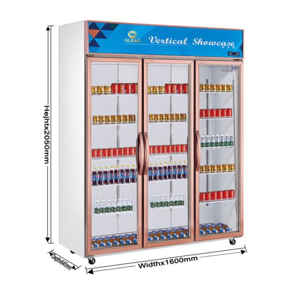 Stainless Steel 1300L Beverage Display Cooler for Quick Drink Cooling at 0-10