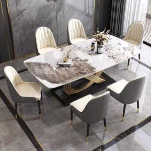 Quality Stylish Stainless Steel Marble Square Dining Room Table H 0.78 M wholesale