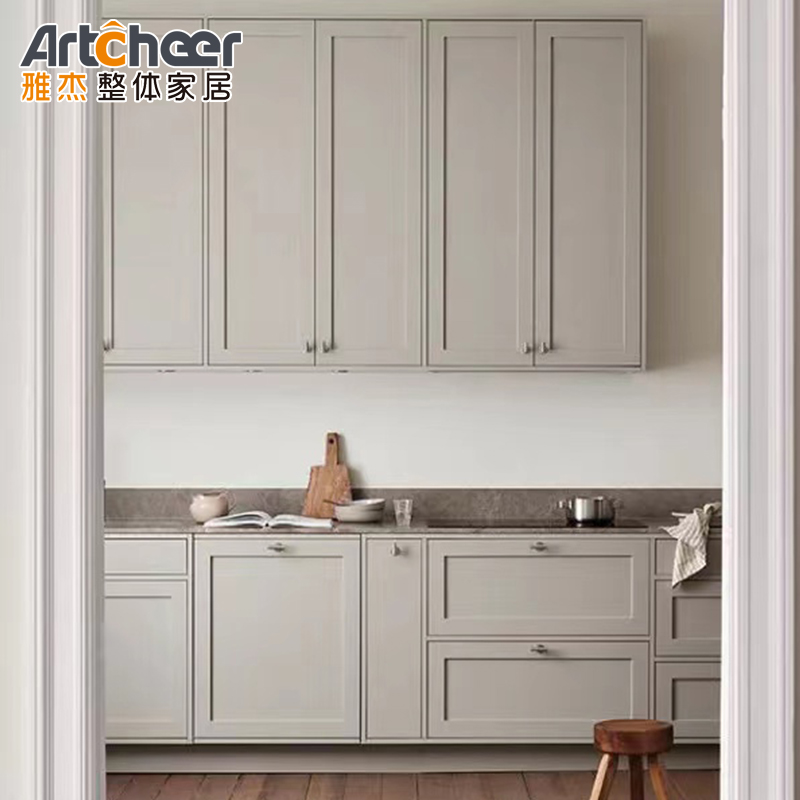 Flat Edge Countertop Eased Edge Modern Modular Kitchen Cabinet for Hassle-Free Assembly