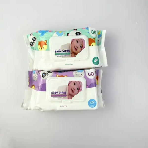 Pure Natural No Fluorescer Wet Wipes Portable Baby Skin Care Moisturizing Wipe