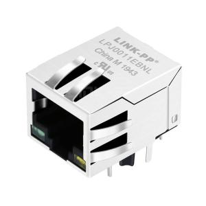 China LPJ0011EBNL 10/100 Base-T Integrated Magnetics G/Y LED RJ45 Network Connector on sale