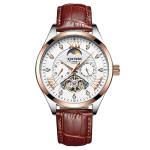 Crystal Diamond Leather Wrist Watch Luminous Moonphase Automatic Watch
