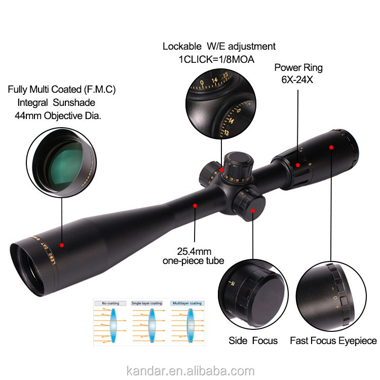 44mm Objective Diameter Tactical Prism Hunting Scope 6-24X44SP for Precise Shooting