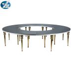 SS Round Curved Gold Rent Wedding Dining Table Hotel Event Big Tables D340XH75