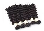 Deep Wave Remy Human Hair Extensions , Natural Color Virgin Mongolian Curly Hair