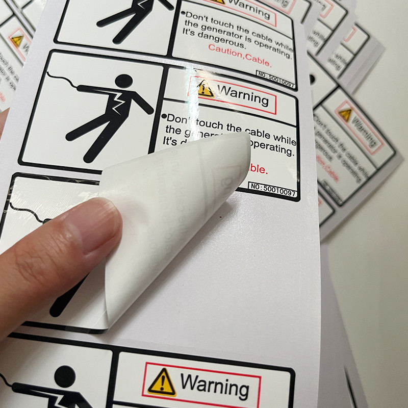 Waterproof Packaging Square Printed Vinyl Warning Stickers Removable Adhesive