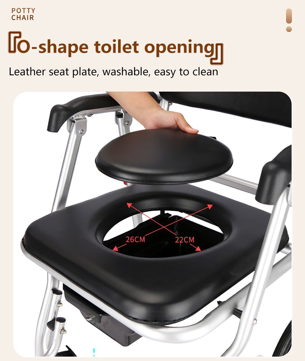 Folding Commode Shower Chair with Bedpan/Home Careor Health Care Toilet Commode Chair/Wheelchair