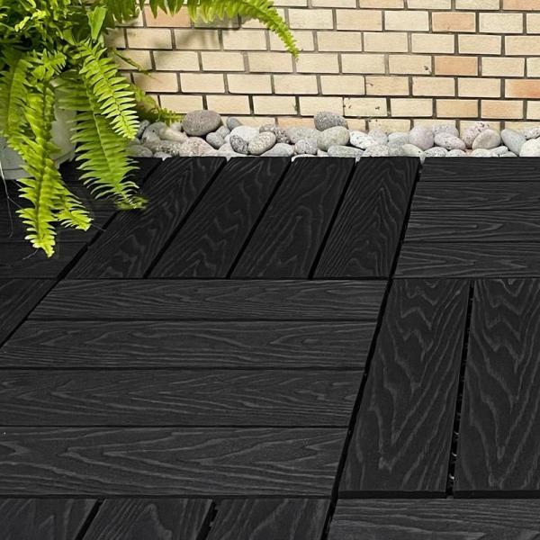 Cheap Outdoor Square Wood Deck Tiles Weather Resistant Interlocking Design for sale