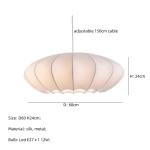 Nordic E27 Led Pendant Lights Silk Hanging Lamp Minimalism Wabi Sabi Suspend
