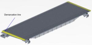 Quality Type 1400 Escalator Step 400 Grey Aluminum Pallet With 2 Sides Yellow Demarcation Line wholesale