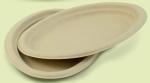Natural Bagasse Biodegradable Oval Plate Eco Friendly Compostable Plates