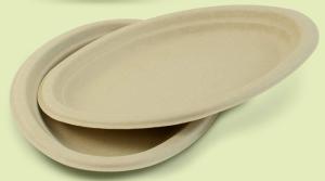 Quality Natural Bagasse Biodegradable Oval Plate Eco Friendly Compostable Plates wholesale