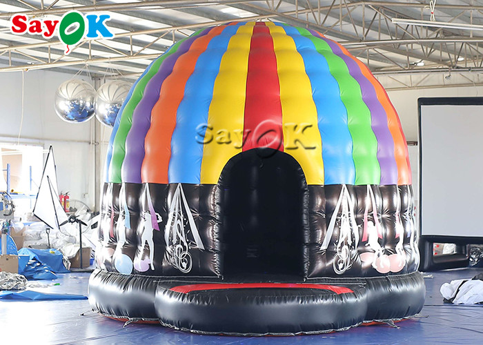Voice Bounce Inflatable Tent 5x4x3.5mH Led Inflatable Disco Dome Tent For Music Dance Party Event