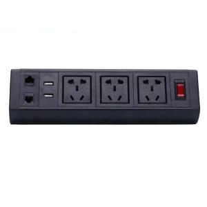 Quality Table Edge Mounted Desktop Clamp Power Strip Socket 230V Brushed Copper wholesale