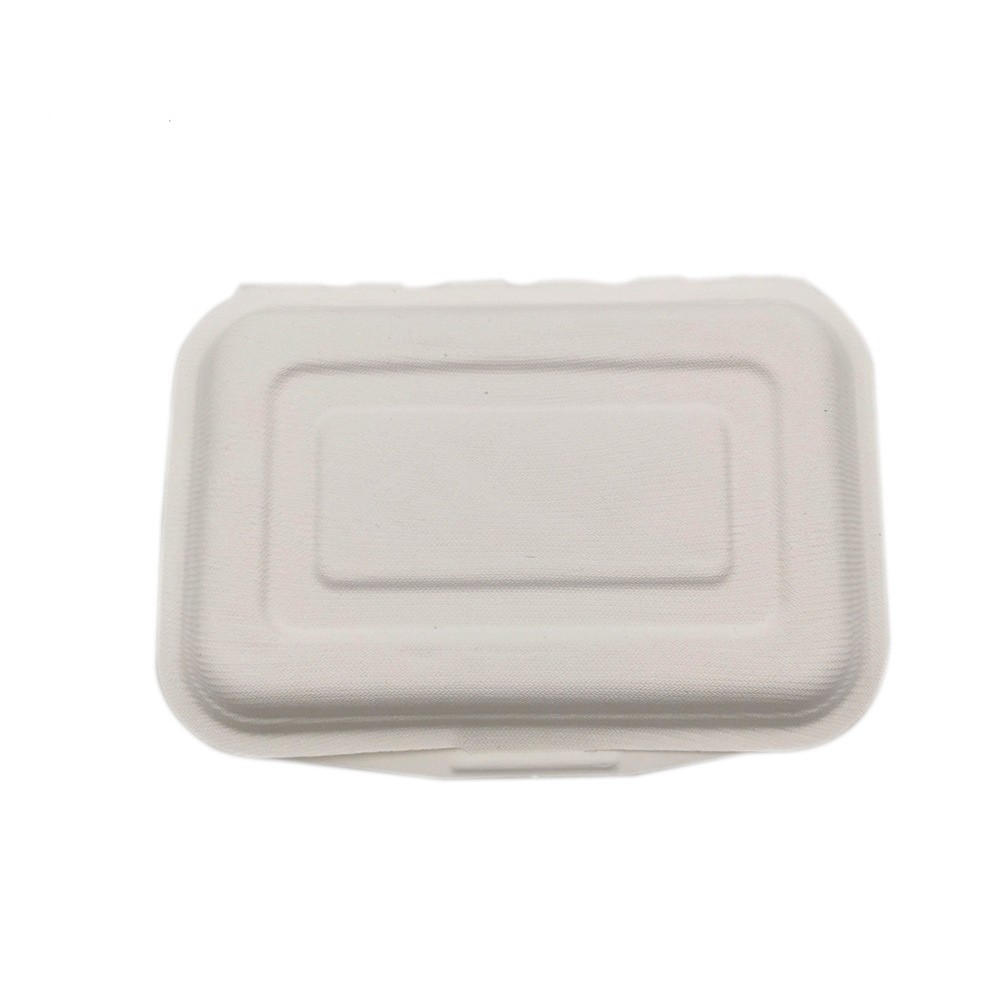 Single Compartment Biodegradable Clamshell Box Disposable 8in 9 Inch