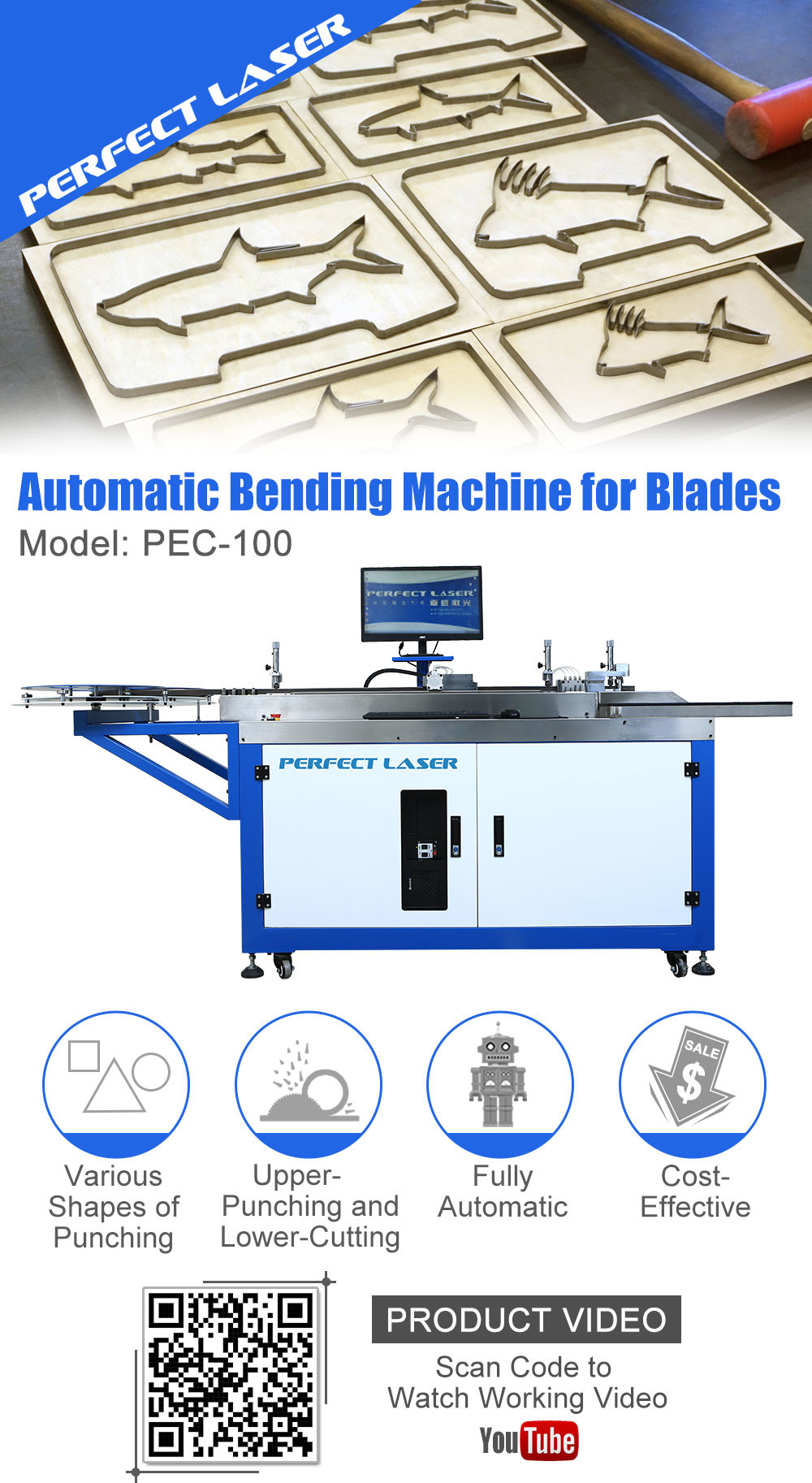 New Stype Multifunctional Auto Steel Bar Bender Machine / Knife Bending Machine for Die Cutting