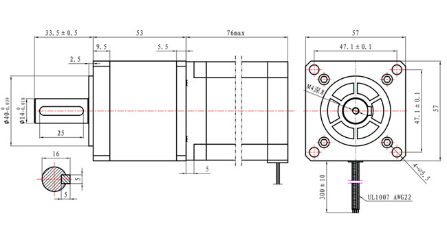 high speed NEMA 23 Stepper Motor With Planetary Reducer 2N.M 76mm For Smart Device