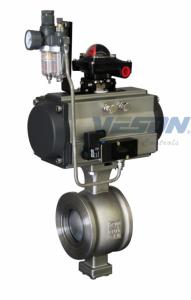 Quality V Notch Pneumatic Actuated Ball Valve , Motorized Ball Valve Nickel Plated wholesale