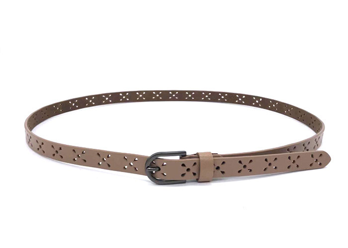 Alloy Buckle Thin 3/4“ Womens Genuine Leather Belt