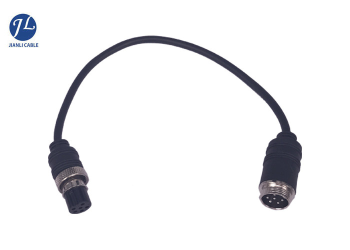 Waterproof  6Pin Female To Male Aviation Cable Car Camera Monitoring System 