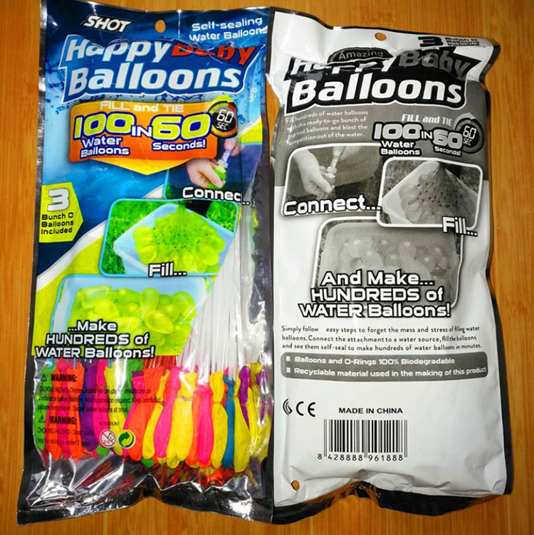 Tropical Party Balloons Self-Sealing Water Balloons 3 Pack for Age Range 5-7 Years