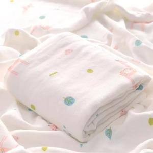 Quality Reusable Machine Washable Muslin Swaddle Blankets 2/4 Layer Antibacterial wholesale