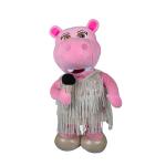 Unwashable Cute Plush Dolls Musical Hippo Design Embroidery Logo 12 Inch