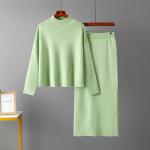 Free Size Ladies Top long sleeve and skirt sweater Knitted Casual Style Perfect