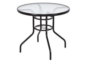 Quality Sturdy Frame Tempered Glass Garden Table , Round Tempered Glass Patio Table wholesale