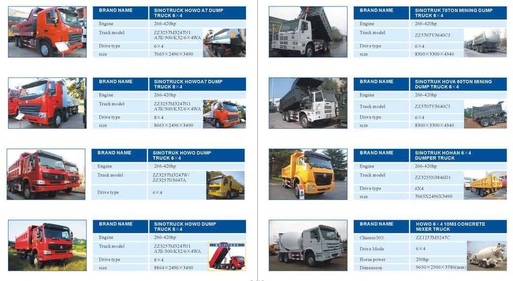 40 Ton Euro II ZF8098 Steering Sinotruk Howo7 Heavy duty Cargo Trucks with 10tires LHD336HP Sigle bed