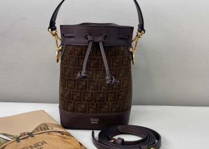 Quality Drawstring Coffee Small Leather Crossbody Bag Old Flower Pattern wholesale