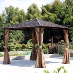Outdoor Hardtop Gazebo Hardtop Gazebo Outdoor Galvanized Steel Metal Double Roof