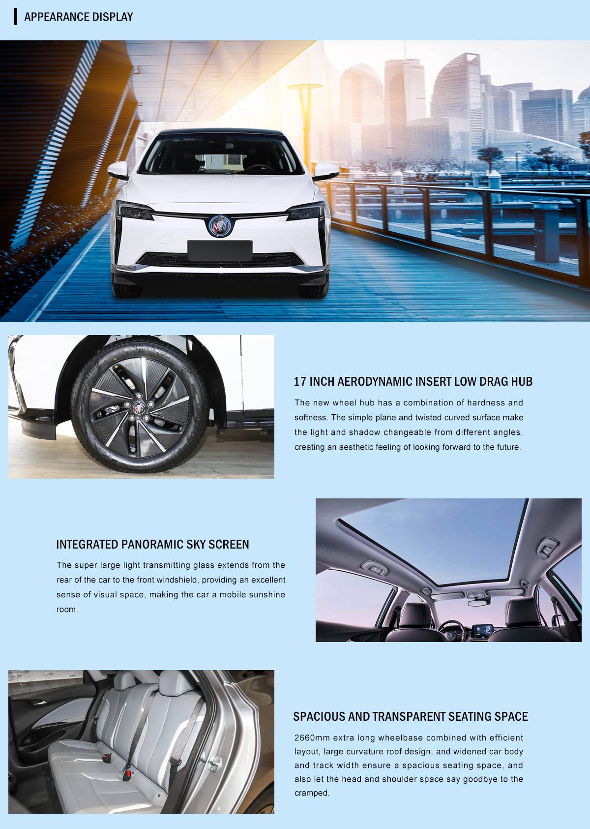 2023 2024 Energy Vehicles SAIC-GM Buick-Milan 6 Model EV Cars with Fast Charging Equipment within Rear-engine Rear-drive