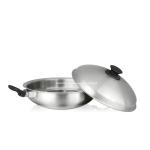 Cookware set 36cm non-stick stainless steel wok pan with domed lid metal steel
