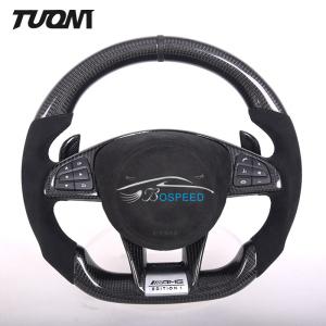 Quality Alcantara Mercedes W205 Cla45 Steering Wheel Carbon Fiber Leather Design wholesale