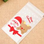 CUSTOM DESIGN CANDY BAGS WITH GOLDEN TWIST TIES CLEAR PLASTIC TREAT BAGS FOR