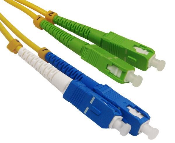 90 Degree Boot 9/125 Micron Duplex LC-SC UPC SM Patch Cord For CATV