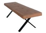 Anli PU Upholstered Dining Bench Powder Coating In Sanding Black Skin Friendly