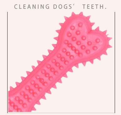 Dogs Pet Durable Rubber Molar Bone Shape Toothbrush Stick Clean Treat Dog Bit Chew Toy