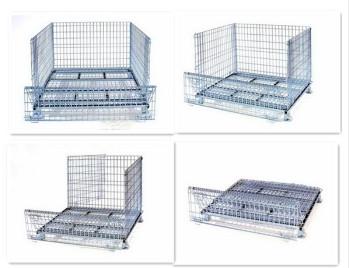 Heavy duty foldable storage rigid matel welded wire cage