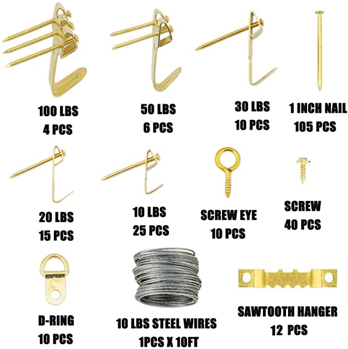 Beauty Assorted Hangers Iron Alloy Nail Hooks Pic Photo Clip Hanger Hardware Kit Steel