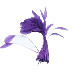 Quality 8-10 Inch Teardrop Stripped Cock Coque Feather For Father'S Day Purple Green Pink wholesale