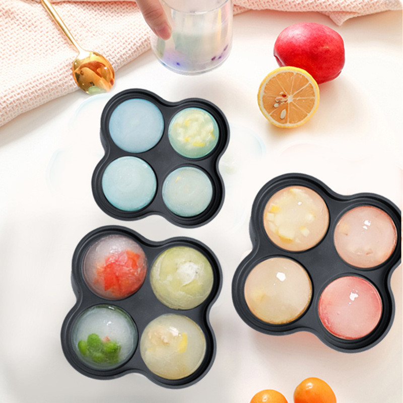 Ice Cube Tray, 2.5inch Ice Cube Molds, 2 Cavity Silicone Rose & 2 Diamond Ice Ball Maker, Easy Release Large Ice Cube Form For Chilling Cocktails,